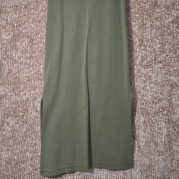 Striped Olive and Yellow Midi Dress - Picture 3 of 3